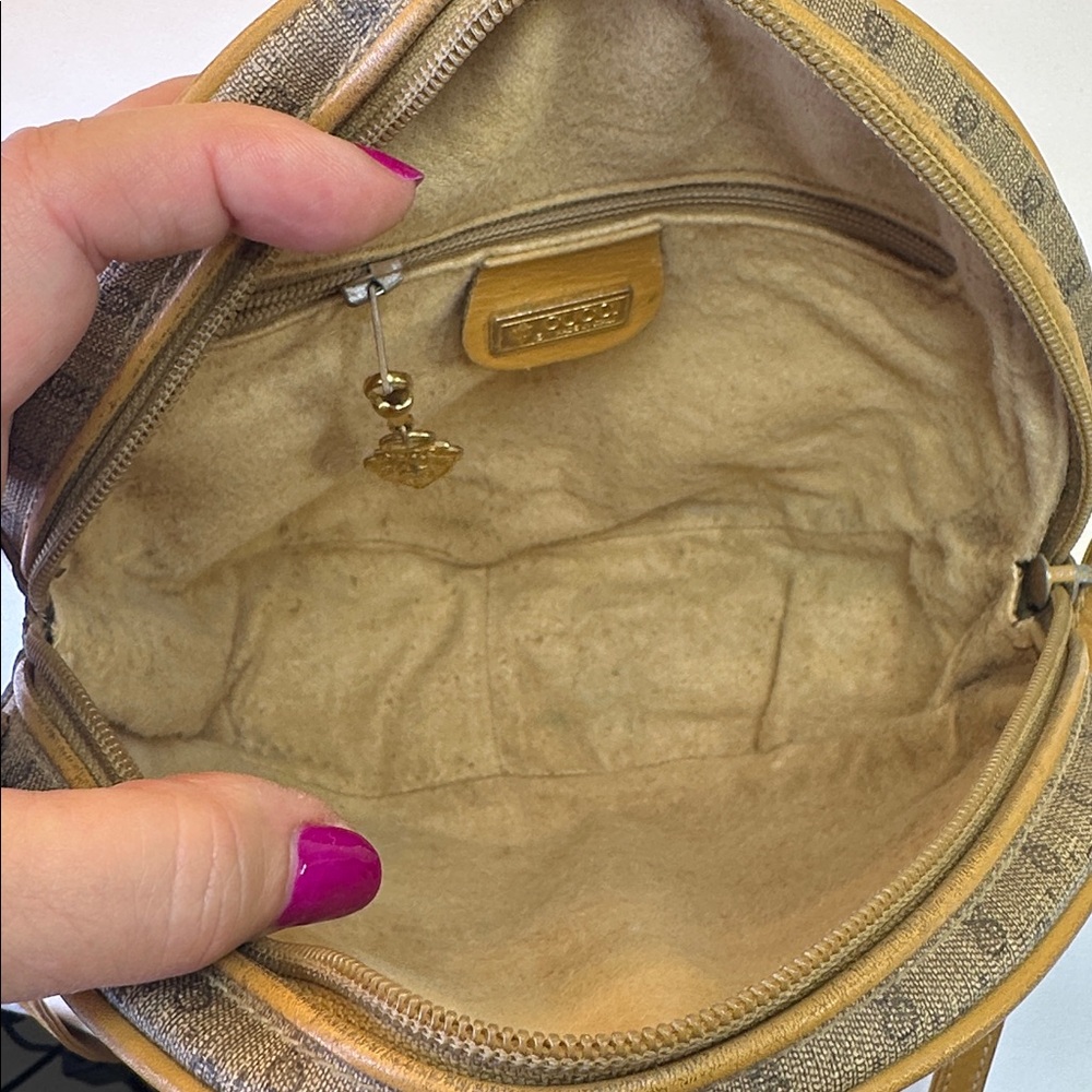 Gucci Monogram RARE Vintage 1980’s Micro GG Round Ophidia Canteen Made in Italy - Picture 12 of 14